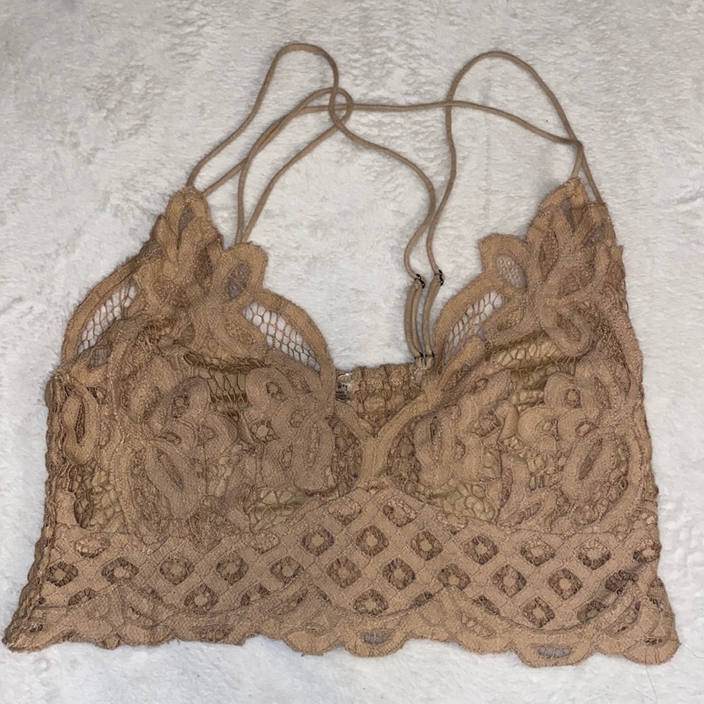 Free People Tan Lace Bralette